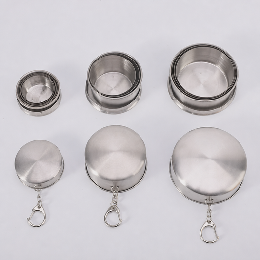 Collapsible Stainless Steel Travel Cup with Lid