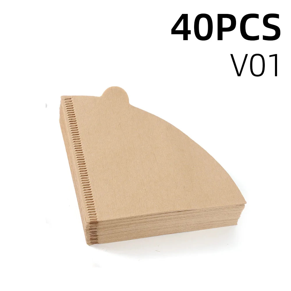 Unbleached Cone Coffee Filters, 01 and 02 Size, 01 size, 40 pcs