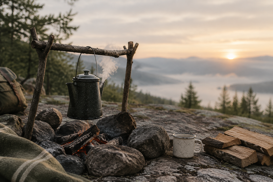 How to Use a Vintage Enamel Coffee Pot Over a Campfire