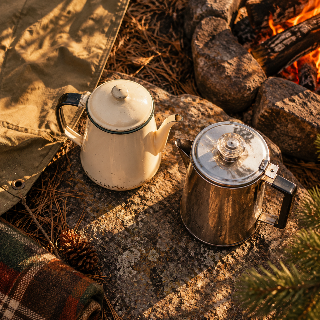 Enamel Coffee Pot vs Stainless Camp Percolator: Which Brews Better Over a Fire?