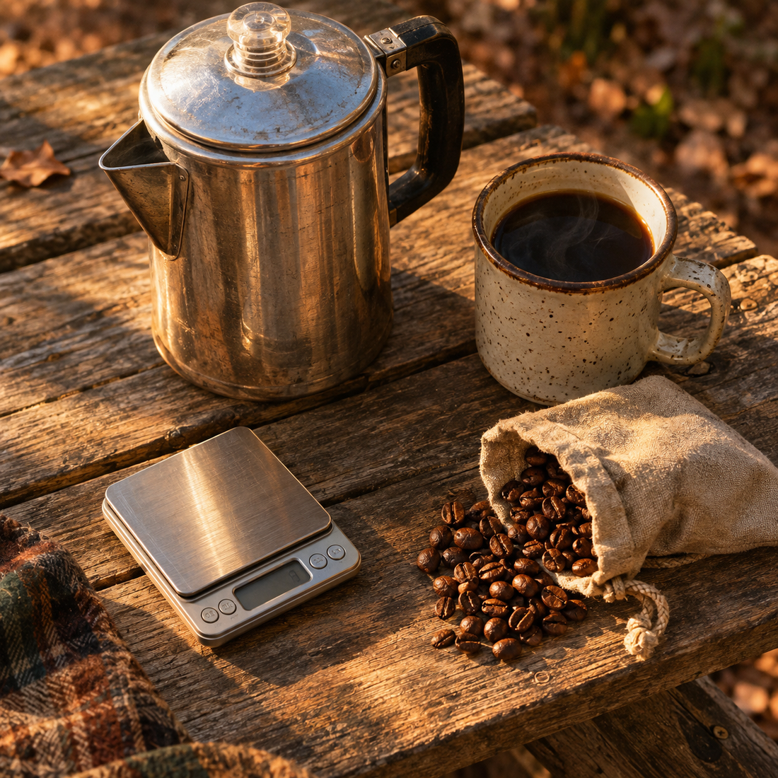 Percolator Coffee Ratio in Grams: The Pocket Scale Campers Use at the Picnic Table