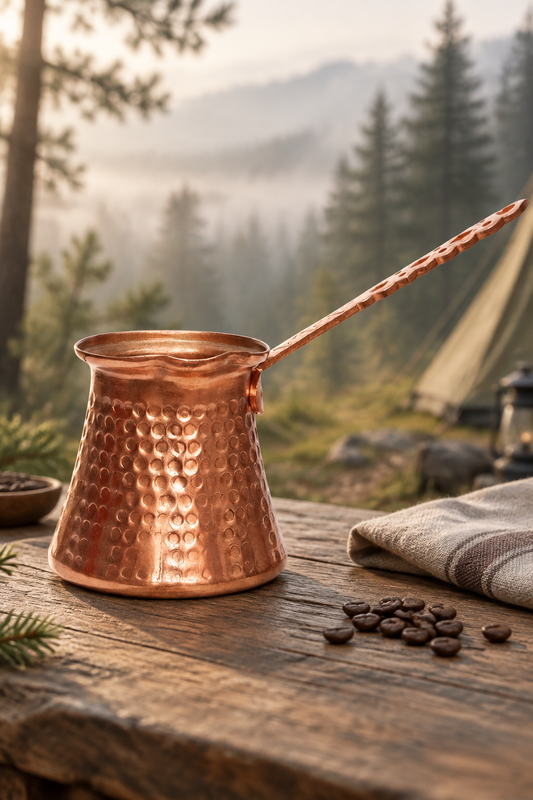 Hammered Copper Turkish Coffee Cezve, 200 ml