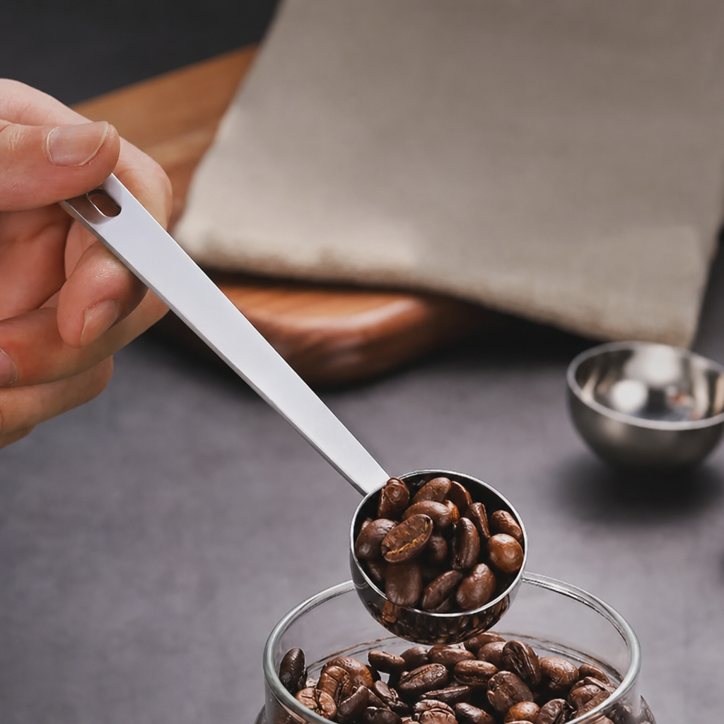 Long-Handle Stainless Coffee Scoop, 15 ml
