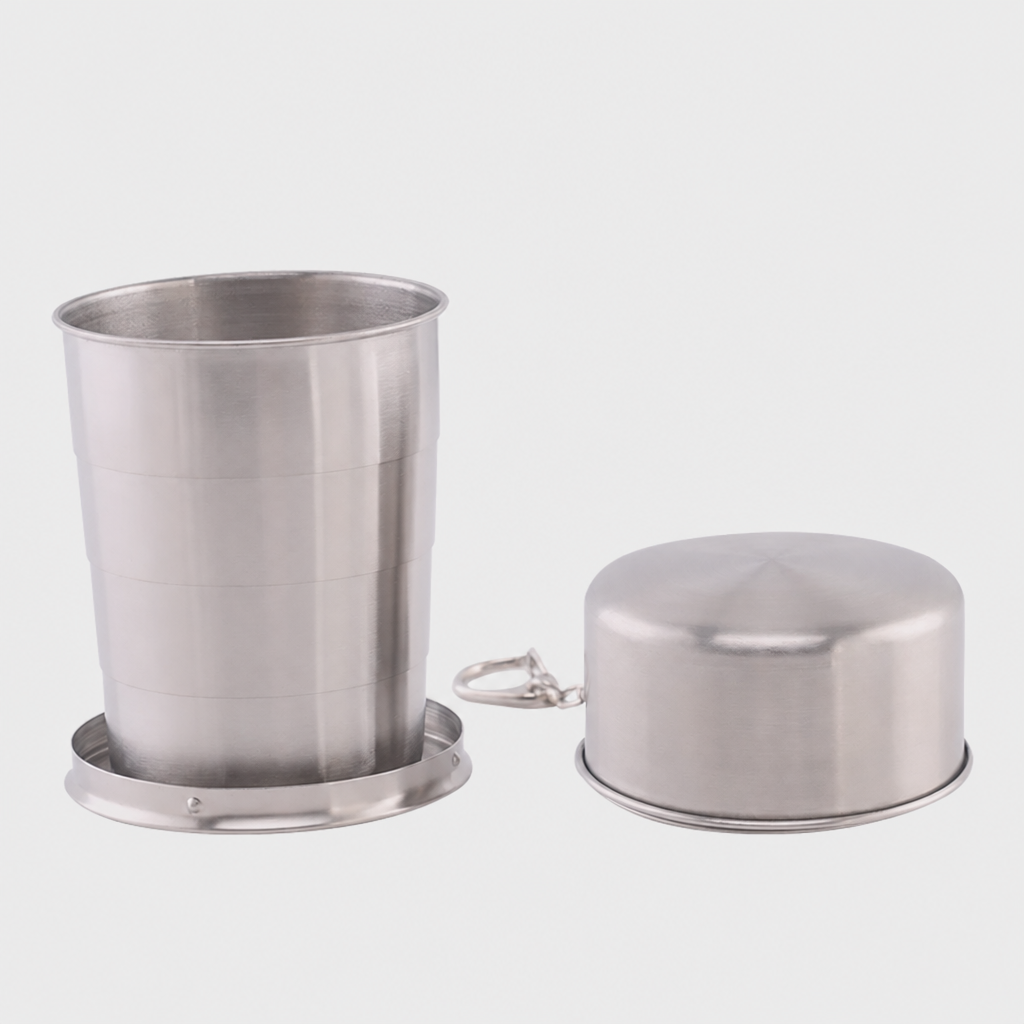 Collapsible Stainless Steel Travel Cup with Lid