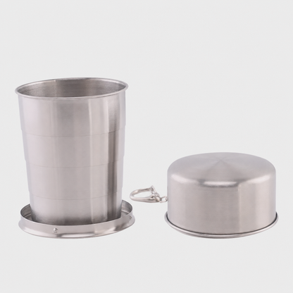 Collapsible Stainless Steel Travel Cup with Lid