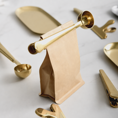 2-in-1 Stainless Coffee Scoop with Bag Clip