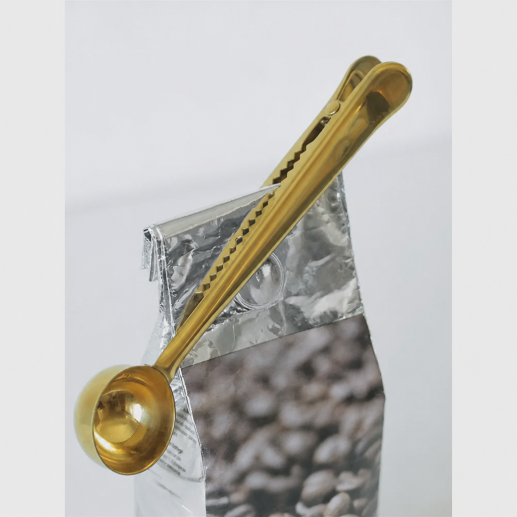 2-in-1 Stainless Coffee Scoop with Bag Clip