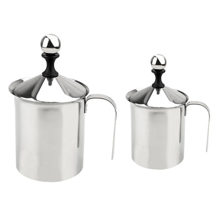 Stainless Steel Manual Milk Frother, Double Mesh