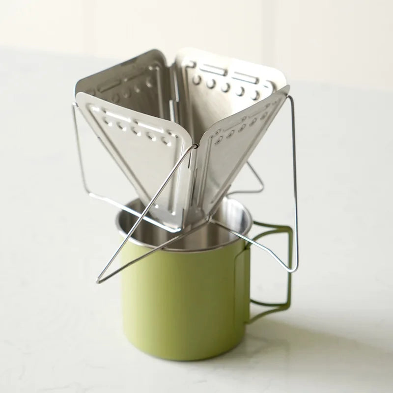 Foldable 304 Stainless Camping Coffee Drip Rack