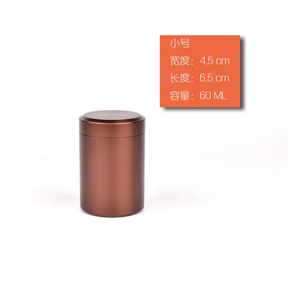 Stainless Steel Mini Airtight Tins, 60 ml, Coffee Brown