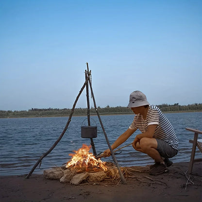 Stainless Steel Campfire Tripod Kit with Hanging Chain