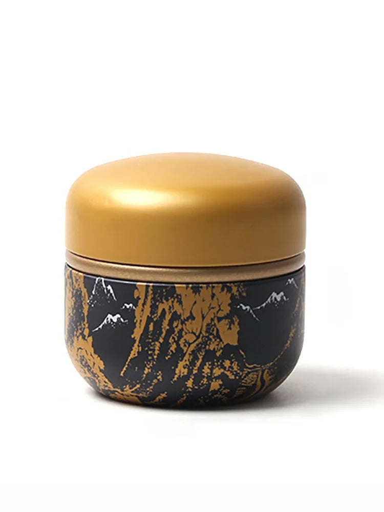 Vintage Airtight Coffee Tin with Double Lid, Black