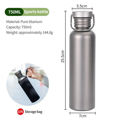 Titanium Water Bottle with Carry Loop, 750 ml