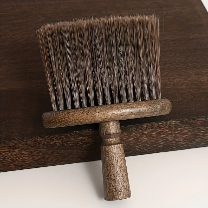 Walnut Wood Grinder Cleaning Brush displayed front-facing with natural wood handle and bristle head against neutral background