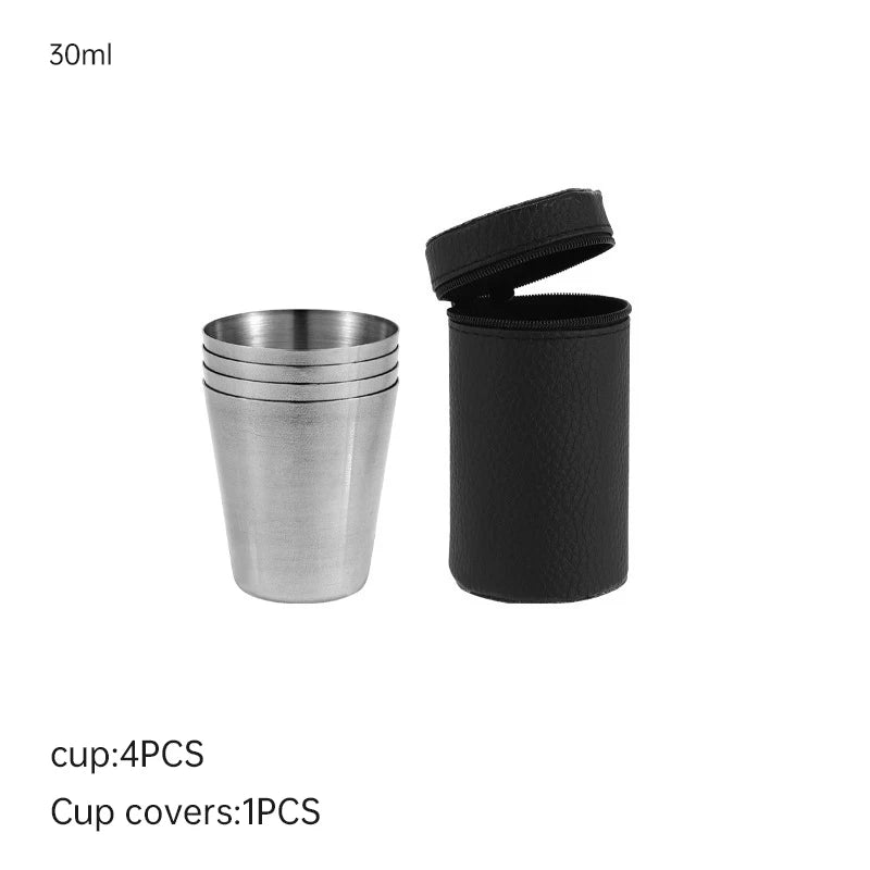 Stainless Steel Nesting Cups, Set of 4 with Case, 4 × 30 ml