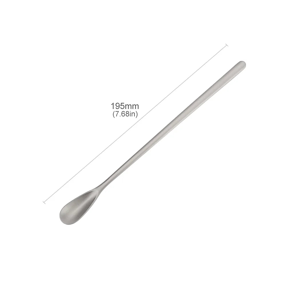 Titanium Long-Handle Stirring Spoon, Short (about 20 cm)