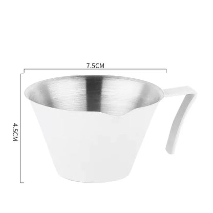 Stainless Steel Espresso Shot Cup, 100 ml with Scale, White