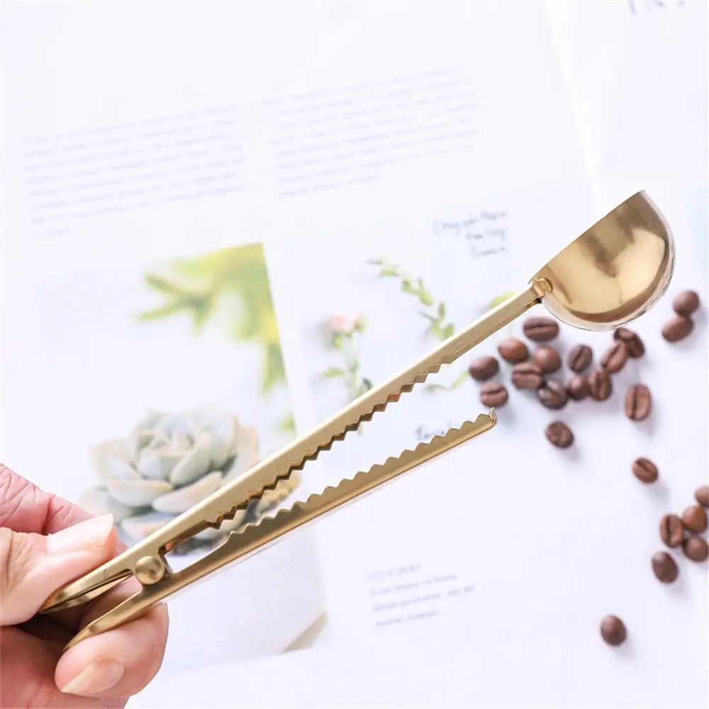 2-in-1 Stainless Coffee Scoop with Bag Clip