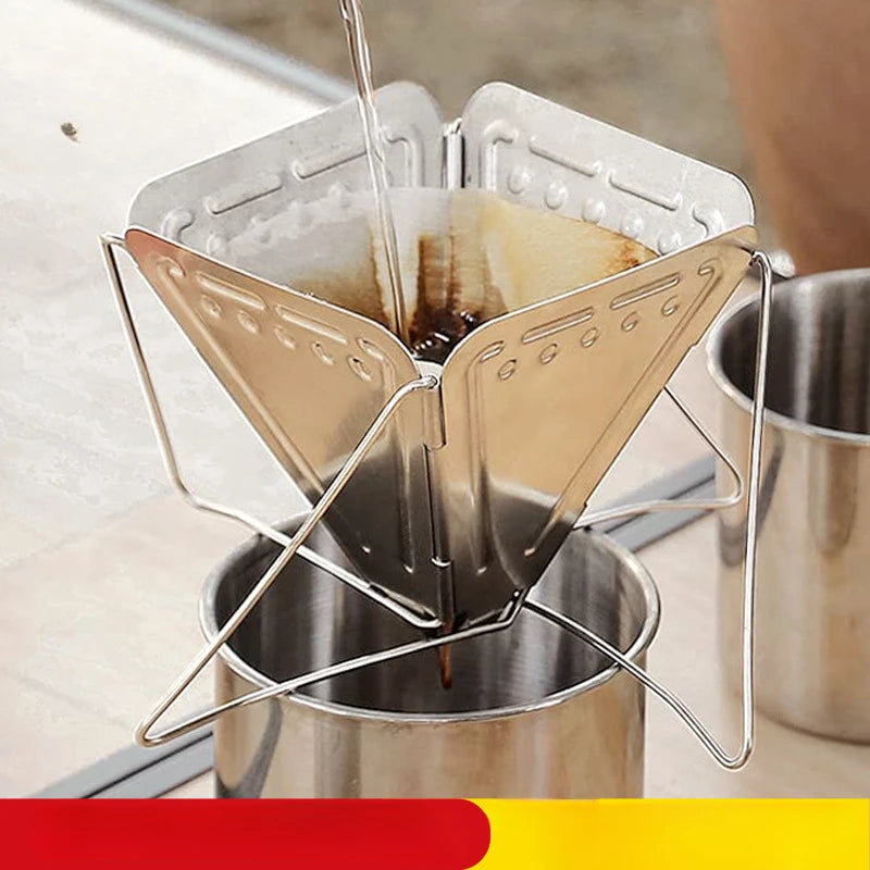 Foldable 304 Stainless Camping Coffee Drip Rack
