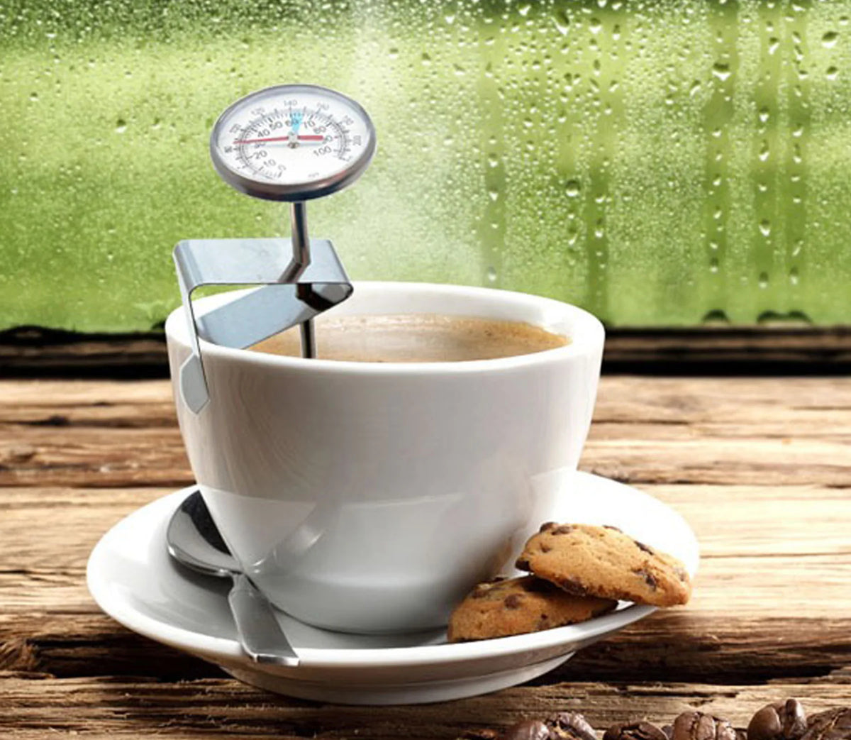 Stainless Steel Coffee & Milk Thermometer with Clip