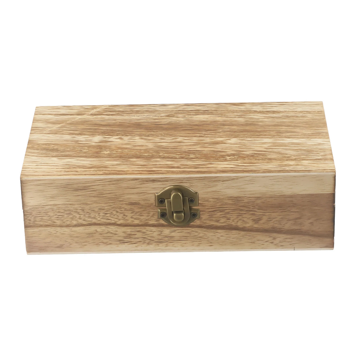 Rustic Wooden Storage Box with Metal Latch