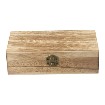Rustic Wooden Storage Box with Metal Latch, Light Wood