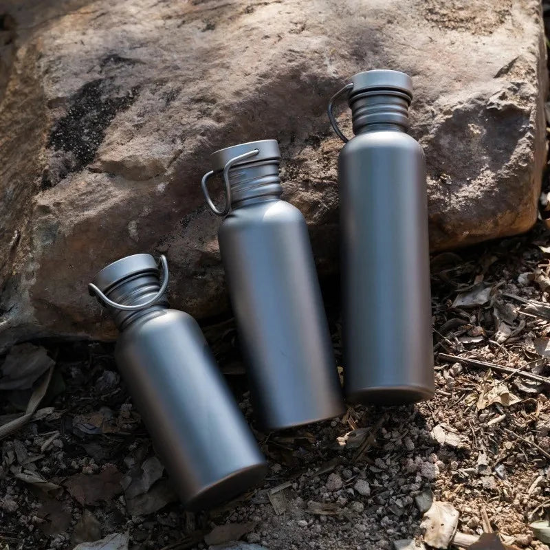 Titanium Water Bottle with Carry Loop