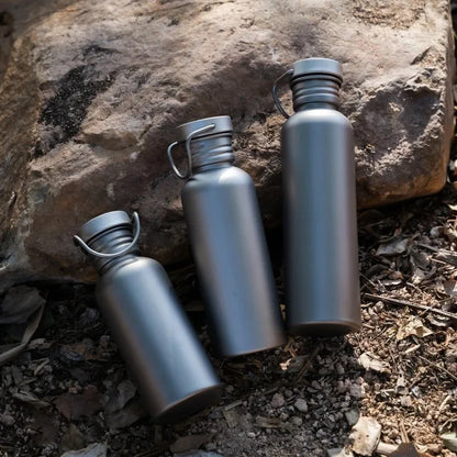 Titanium Water Bottle with Carry Loop