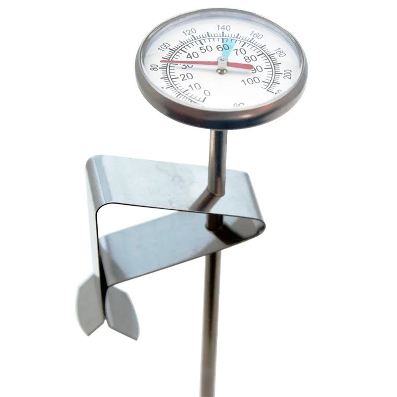 Stainless Steel Coffee & Milk Thermometer with Clip