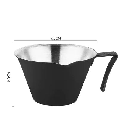 Stainless Steel Espresso Shot Cup, 100 ml with Scale, Black
