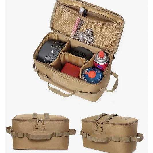 500D Nylon Waterproof Bean Pouch displayed at an angle showing the durable nylon construction and compact storage design for camping gear