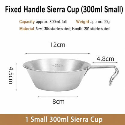 Stainless Steel Sierra Cup, 300 or 500 ml, 300 ml
