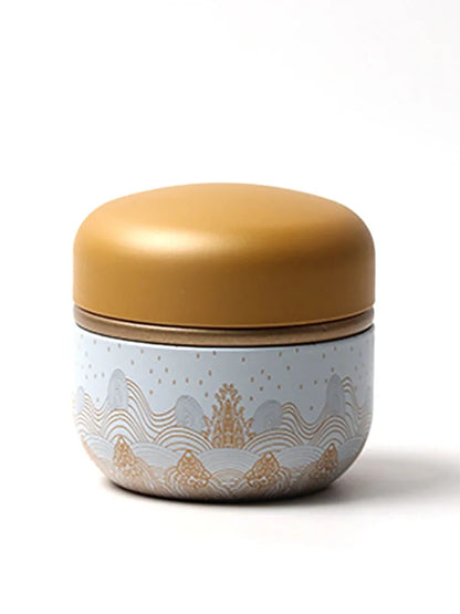 Vintage Airtight Coffee Tin with Double Lid, White