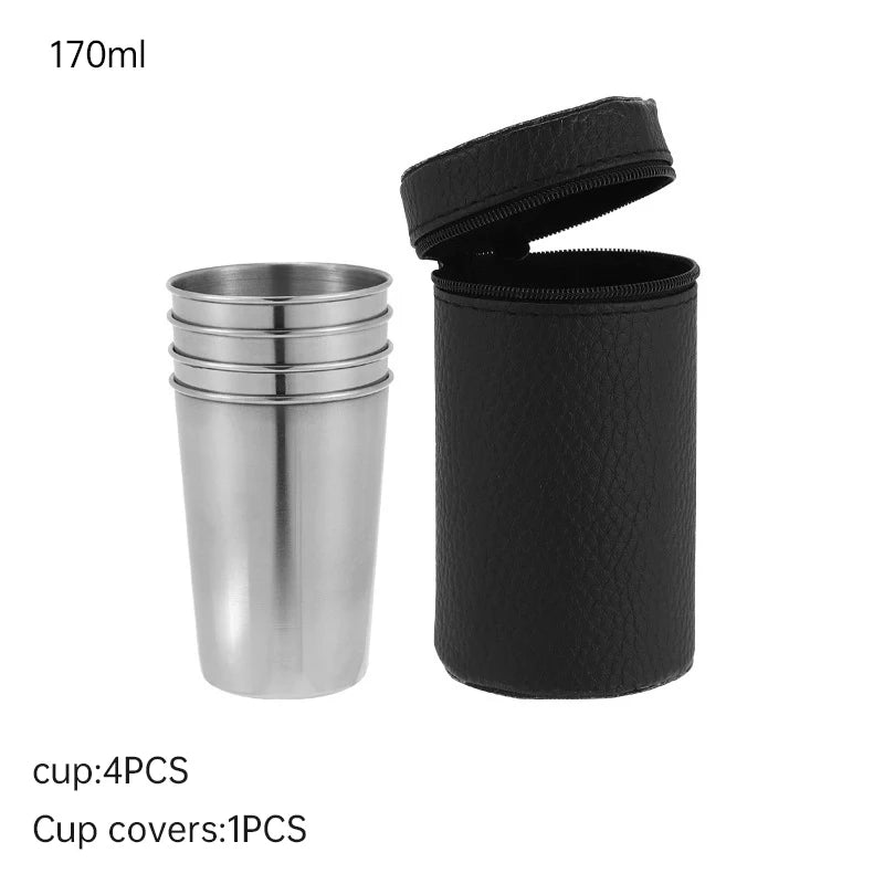 Stainless Steel Nesting Cups, Set of 4 with Case, 4 × 170 ml