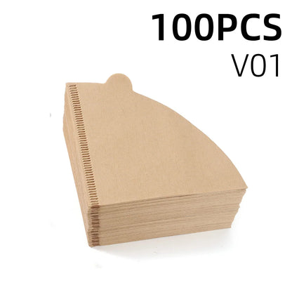 Unbleached Cone Coffee Filters, 01 and 02 Size, 01 size, 100 pcs