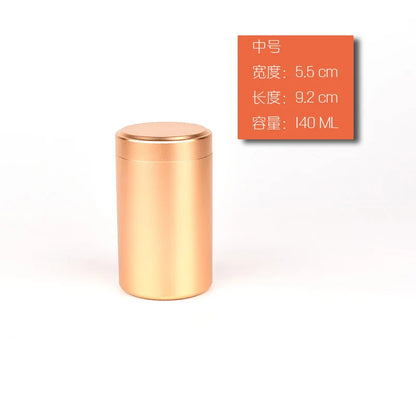 Stainless Steel Mini Airtight Tins, 140 ml, Gold
