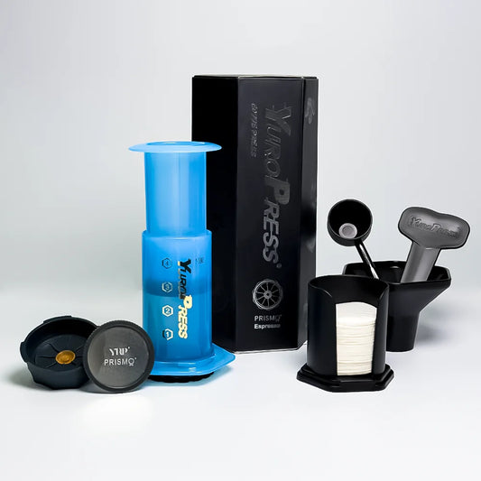 Ridgebrew Manual Piston Coffee Press in stainless steel, front view against neutral background