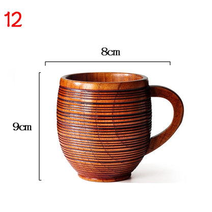 Handmade Wooden Coffee Mug, Ringed