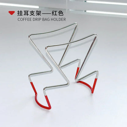 Stainless Steel Drip Bag Coffee Stand, Red