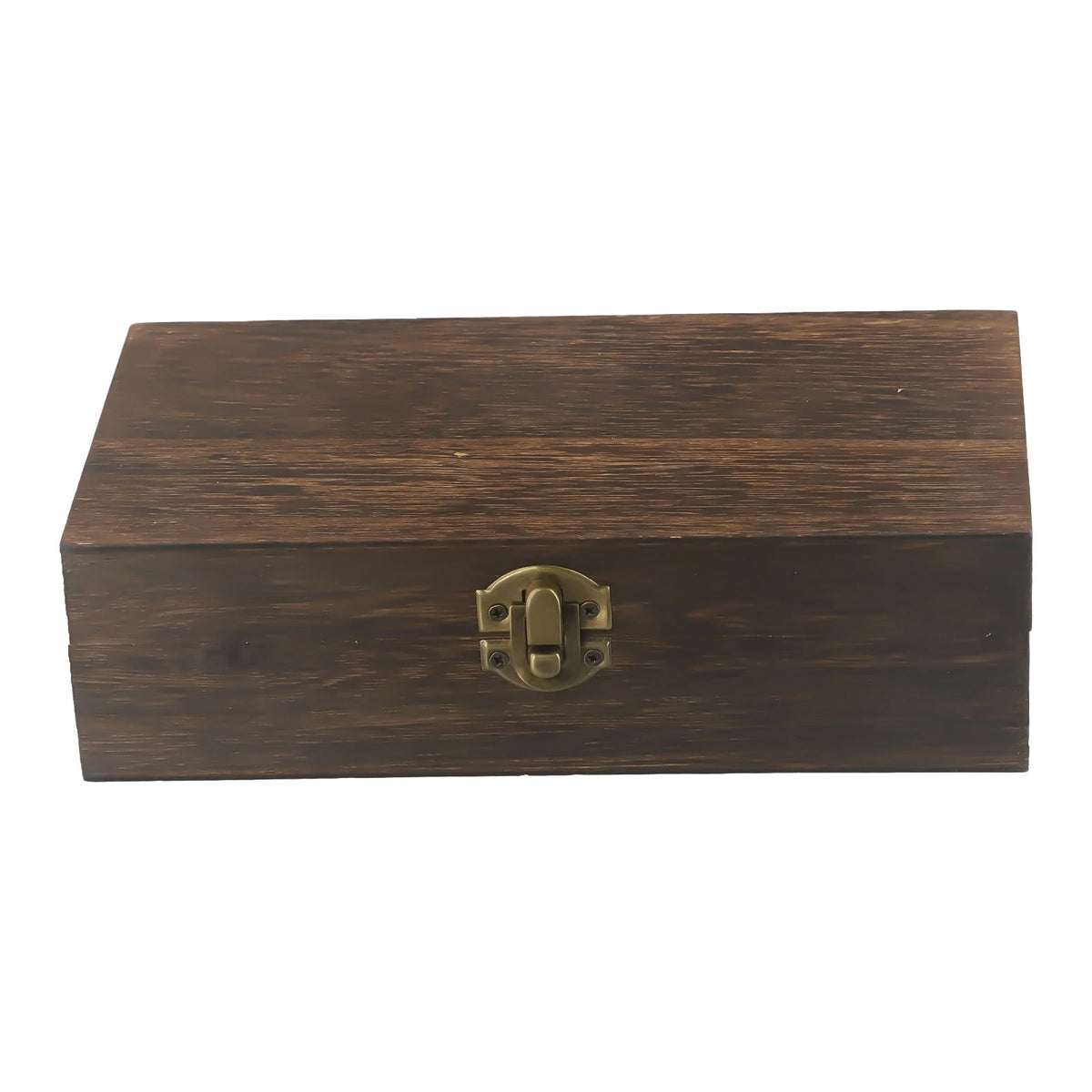 Rustic Wooden Storage Box with Metal Latch