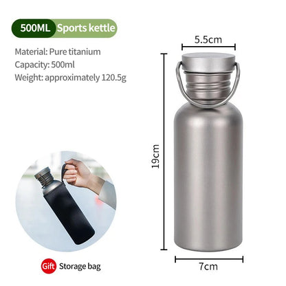 Titanium Water Bottle with Carry Loop, 500 ml