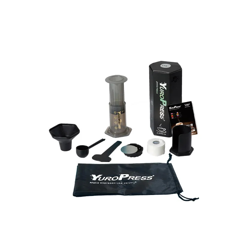 Ridgebrew Manual Piston Coffee Press stainless steel campfire brewing setup with full press assembly and heat-resistant handle
