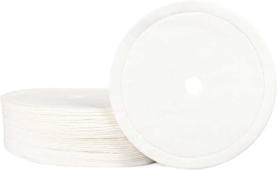 Unbleached Percolator Filter Papers 100-pack displayed front-facing, showing natural tan paper filters in clear packaging against neutral background